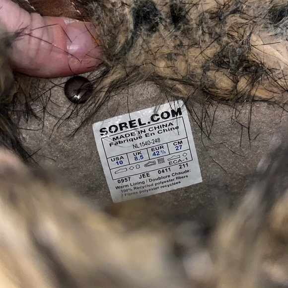 Sorel Joan of arctic boots brown with fur trim mid height quality warm size 10 - Picture 10 of 12